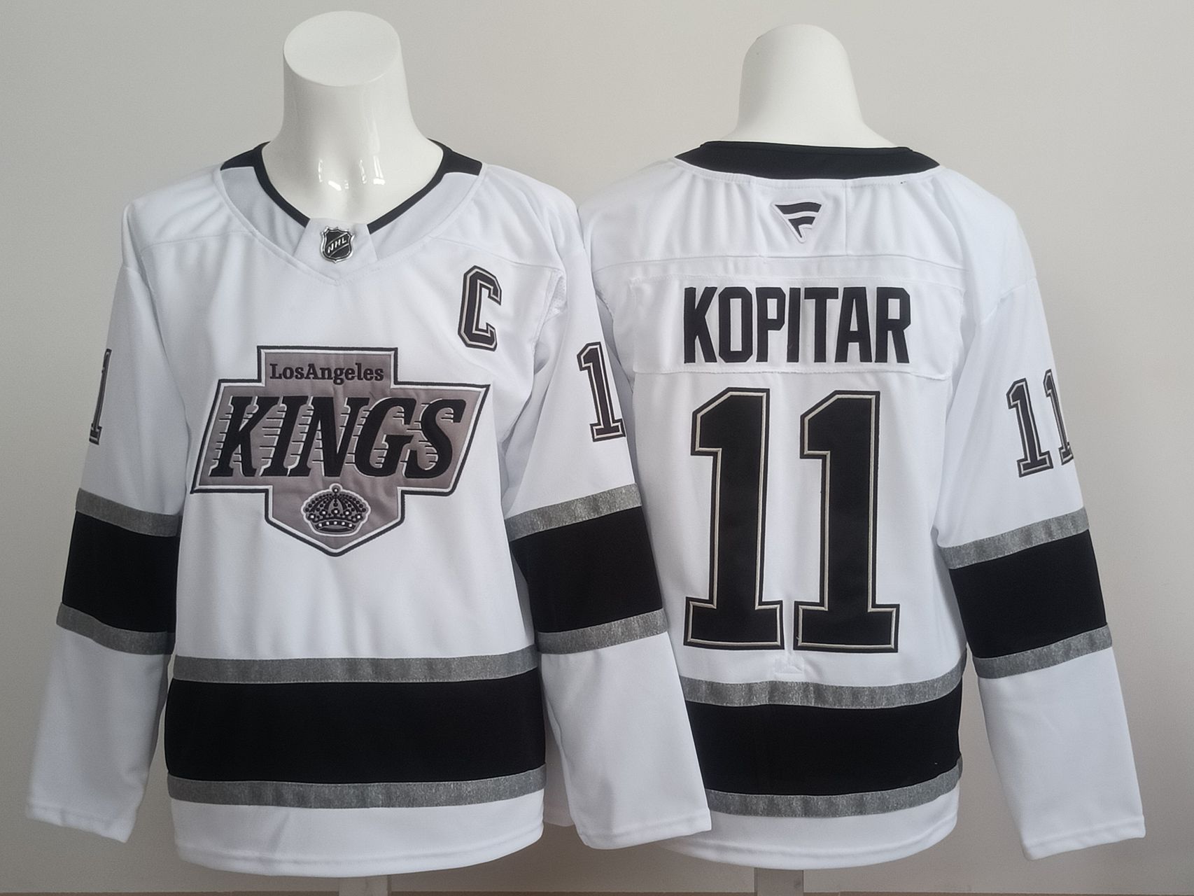 Men 2025 Los Angeles Kings #11 Kopitar White Throwback NHL Jersey style 01->los angeles kings->NHL Jersey